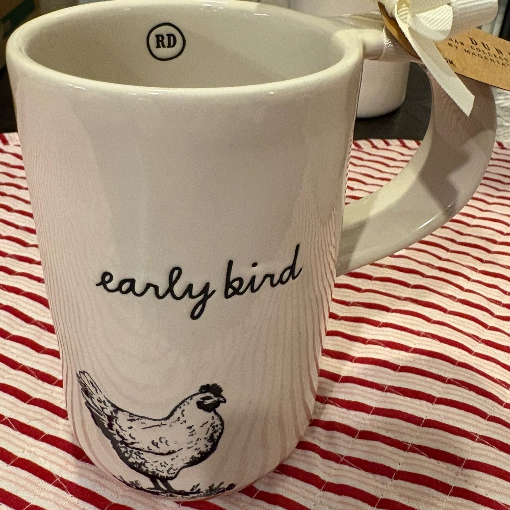 Rae Dunn White Early Bird Coffee Mug